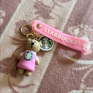 Starbucks Bear Keychain – Pink Barista Apron with Logo Strap